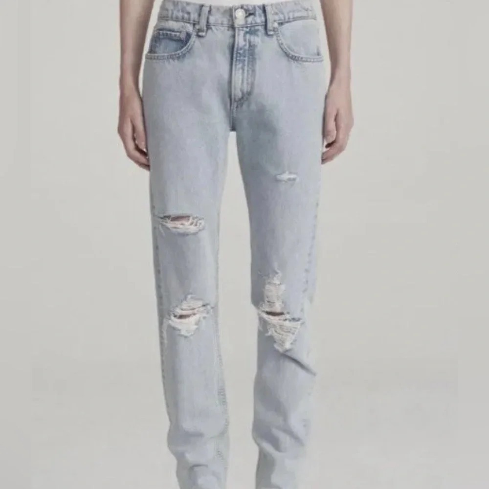 Rag & bone Mid-Rise Ankle Cigarette distressed Jeans